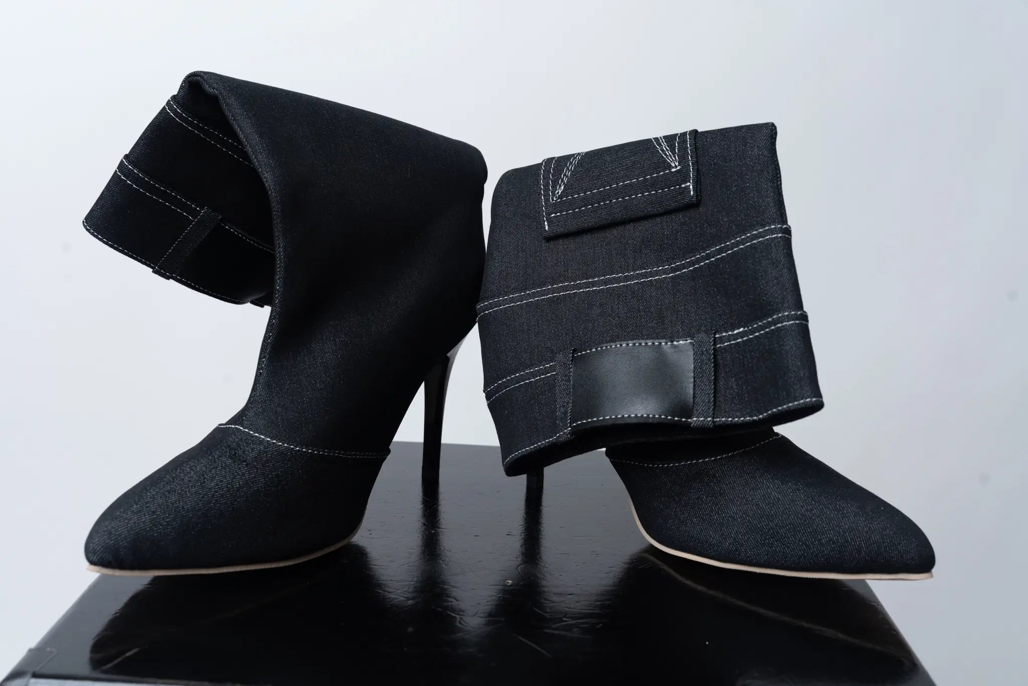 Jeans boots (Black&Blue) - Black, 9.5 image