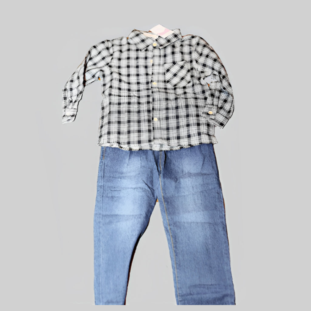 2 piece black plaid top and bottom set image 0