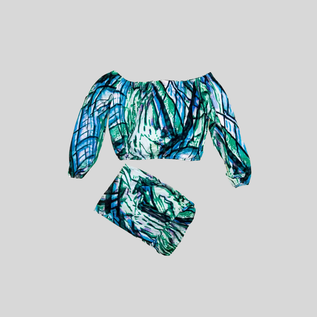 Two Piece Colorful Summer Dress Set image 2