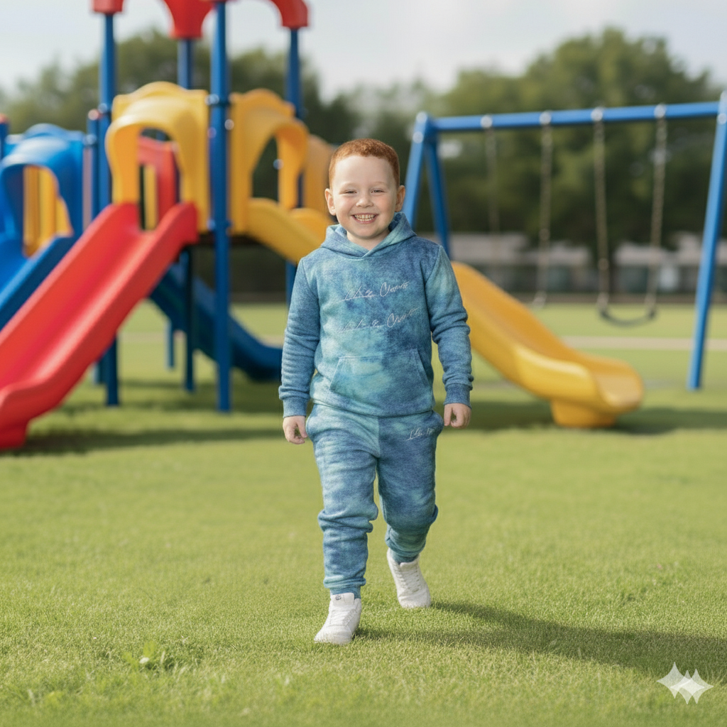 2 piece toddler boy green tye dye