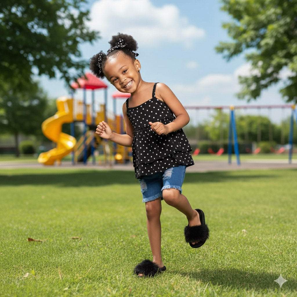 Toddlers Girls Pock dotted Short sets