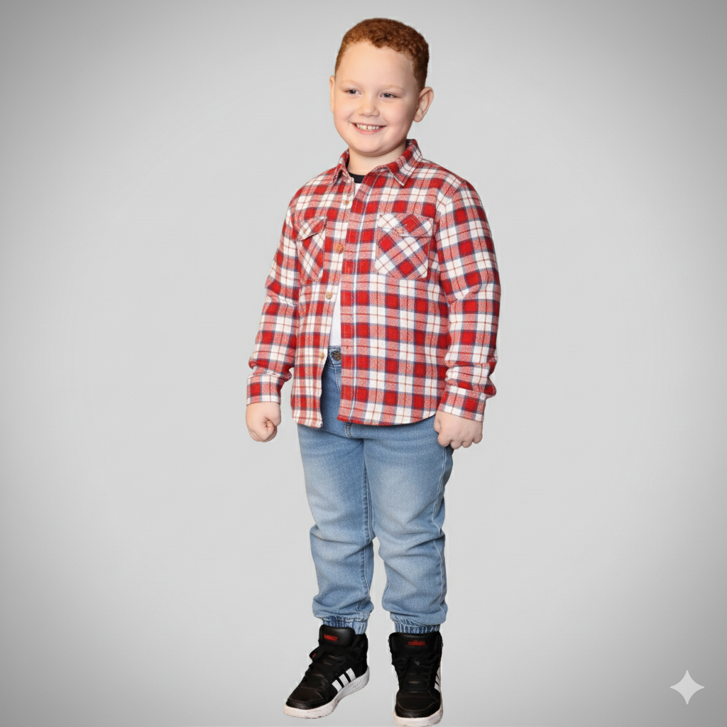 2 piece red plaid top and bottom set