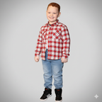 2 piece red plaid top and bottom set