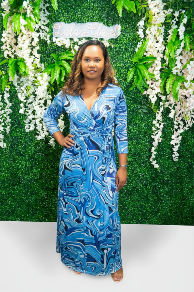 Maxi Long Sleeve Casual Printed Dress