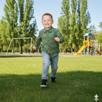 2 piece green plaid top and bottom set