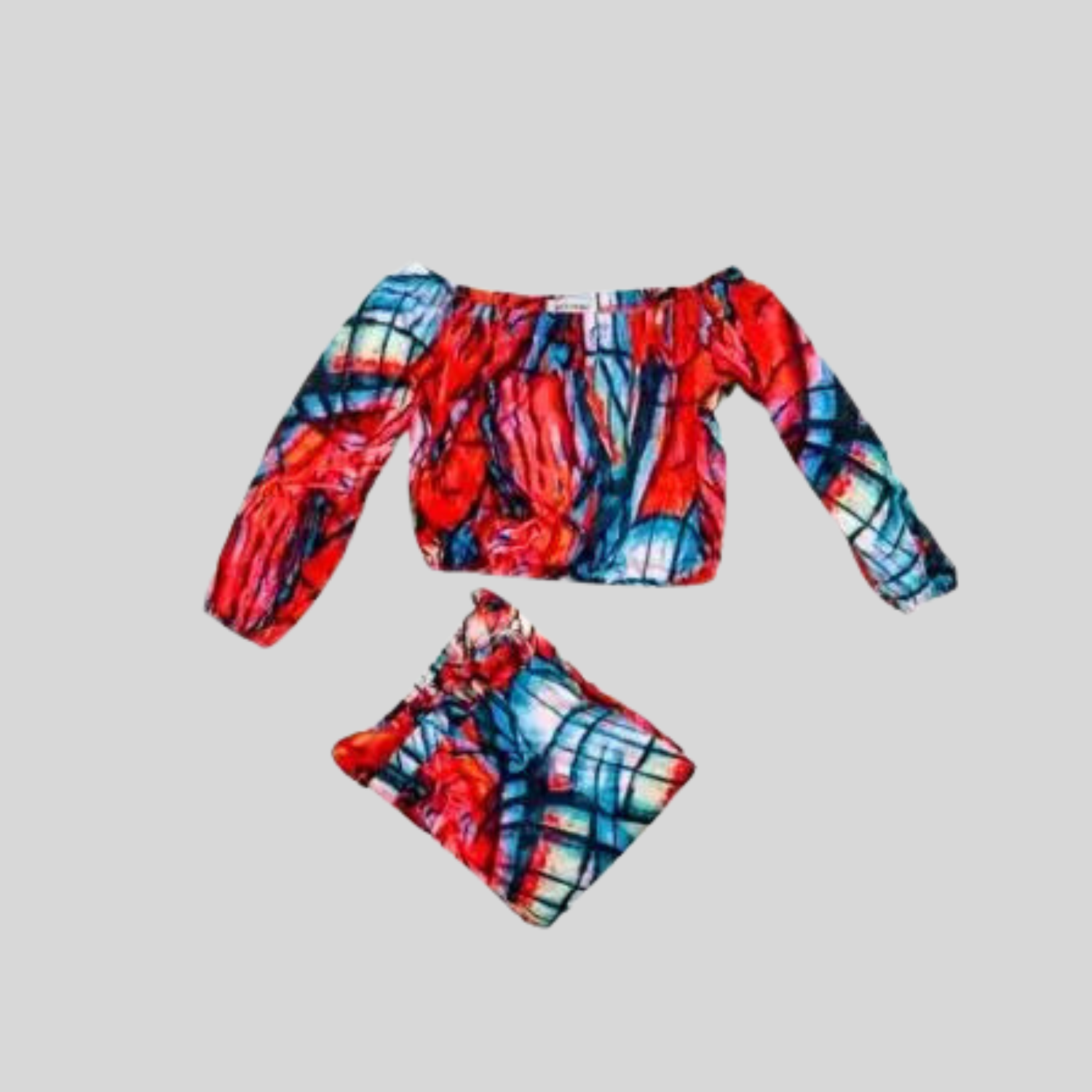 Two Piece Colorful Summer Dress Set image 5