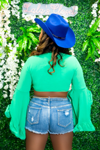 Blue Jean Ripped Shorts image 0