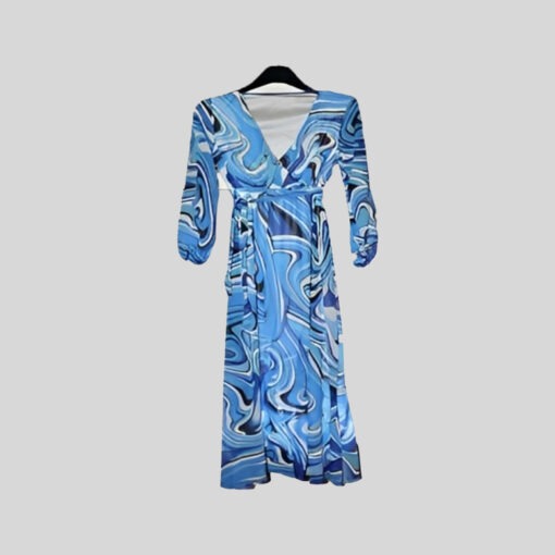 Maxi Long Sleeve Casual Printed Dress